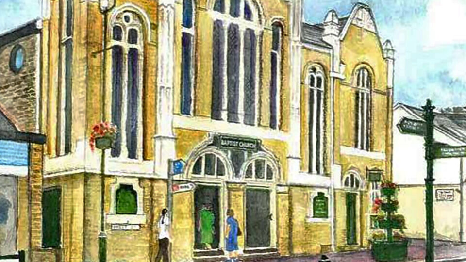 Pastel painting of Sittingbourne Baptist Church